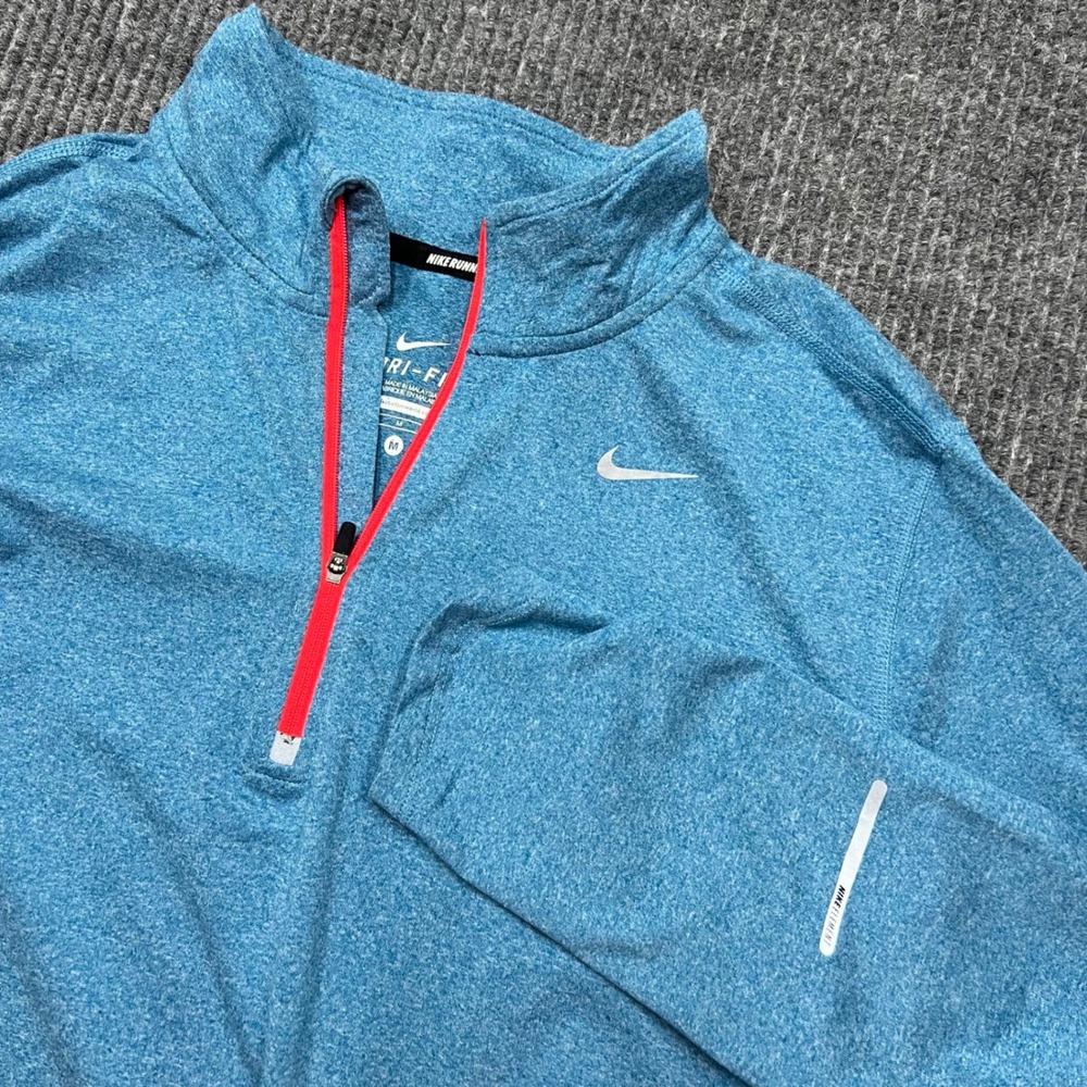 Nike Running Dri-FIT Element 1/4 Zip Pullover Blue Mens Medium 504606-413 ADV - Picture 1 of 9